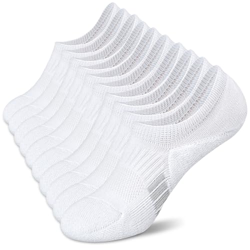 Amutost Womens No Show Socks Anti-Slip Cushioned Breathable 5-10Pairs - color: 5 Pairs White, size: 10-12