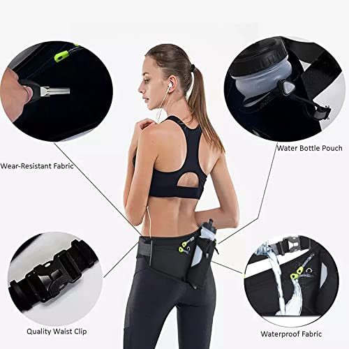 HOTEMIA Fanny Pack with Water Bottle Holder, Hydration Running Belt for Men Women Adjustable Strap Waist Bag Suitable for Hiking Running Walking Jogging Camping(Bottle Not Included) (Black) - color: Black