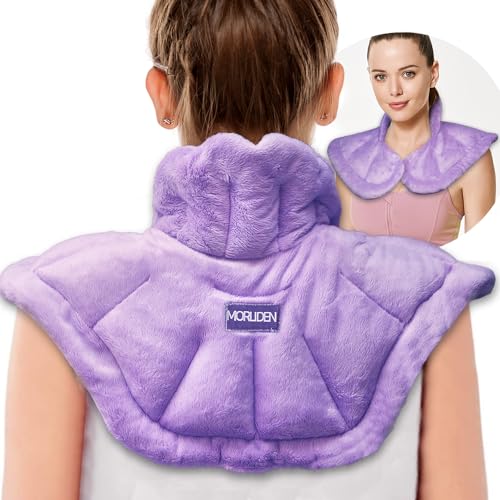 MORLIDEN Microwavable Neck Wrap Warmer&Shoulder Weighted Hot Cold Compress - color: Purple, size: 1 Count (Pack of 1)