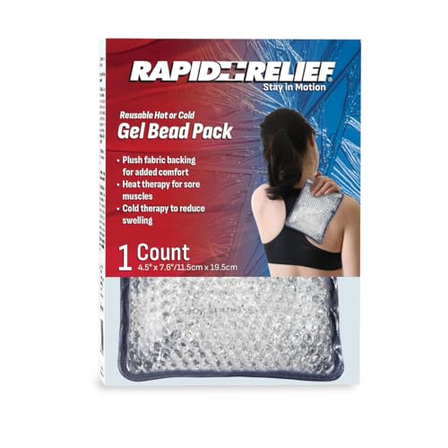 Rapid Relief Reusable Hot or Cold Gel Bead Pack for Pain Relief and Injury