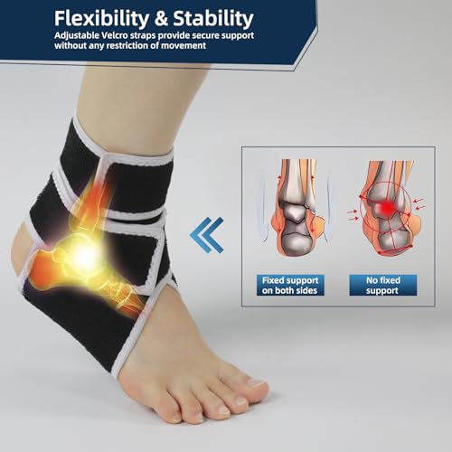 Ankle Brace, Compression Wrap for Sprains, Plantar Fasciitis & Foot Pain - color: Grey, size: One Size