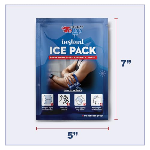 Instant Ice Cold Packs - 30 Individual Packs (7”x5”) Cold Therapy Ice Packs for Pain Relief, Inflammation, Swelling, Sprains, Sprained Muscles, Toothache - Sport Temp