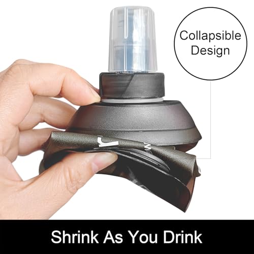 WILDREEDS 250ml Soft Flask, TPU Collapsible Soft Water Bottle for Hydration Pack, Running Vest, Folding Water Bottle for Hiking Cycling Climbing-2Pcs, Grey - color: 2pcs, 250ml Grey