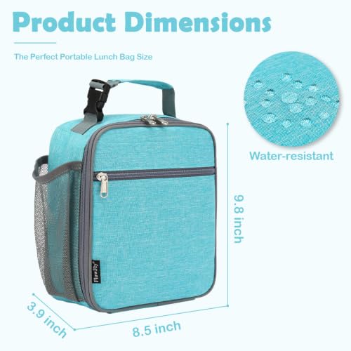 FlowFly Kids Lunch box Insulated Soft Bag Mini Cooler Back to School Thermal Meal Tote Kit for Girls, Boys, Sea Blue - color: Sea Blue