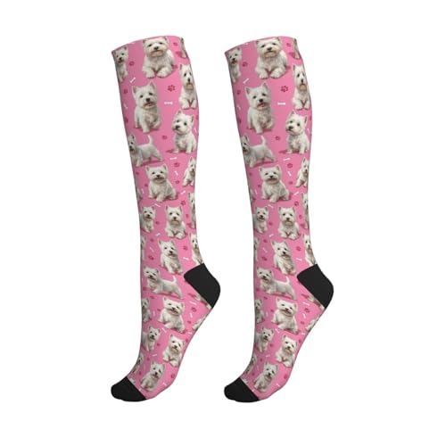 Cute Dog Compression Socks Women Men, Dog Lover Gift - color: Westie