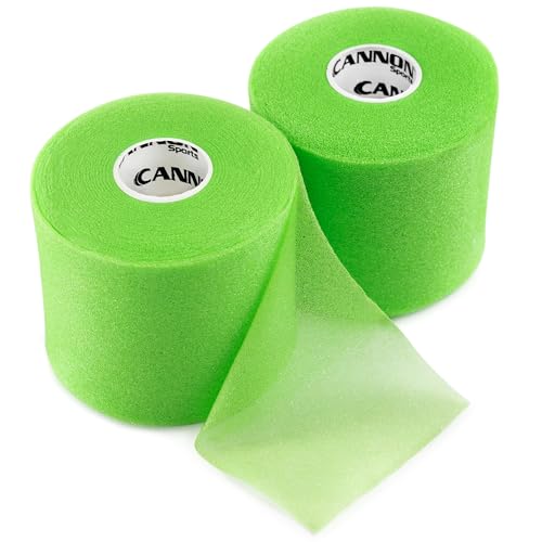 Cannon Sports Pre Wrap Foam Underwrap - 2 Pack, 2.75" x 30 Yards Per Roll (60 Total Yards) - Athletic Underwrap for Sports Tape, Training & Exercise (Green) - color: Green