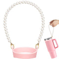 Silifine Silicone Water Bottle Holder Sling with Pearl Strap, Pink - color: Pink