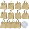 12 Pack Disposable Insulated Lunch Bags - Thermal Cooler Take Away Bag for Food Delivery Coffee Milk Tea Hot Cold Drink - color: Khaki, size: 9.45"(H) x 9.45"(L) x 5.91"(W)