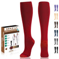 NEWZILL Copper Compression Dress Socks for Women & Men, 15-20 mmHg - color: Red, size: Small-Medium