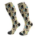 FREEHOTU Compression Knee High Socks for Women/Men Circulation 15-20 Mmhg - color: Pickball Sasquatch