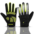 Full Finger Rechargeable 4 LED Flashlight Cycling Gloves for Men Gifts - color: Green, size: Xlarge