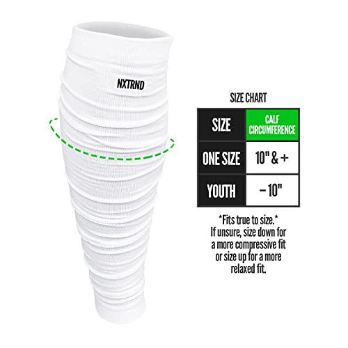 Nxtrnd Football Leg Sleeves, Calf Sleeves for Men & Boys, Sold as a Pair - color: White, size: One Size