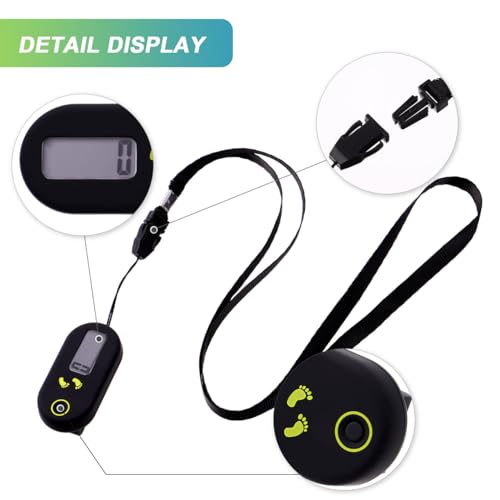 WINOMO Exercise Step Walking 3D Pedometer Accurate Step Counter Walking Distance Miles/Km Calorie Counter Exercise Time Silent with Clip and Lanyard Pedometer