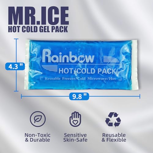 2 Pack Reusable Gel Ice Packs, Flexible Hot Cold Packs for Injuries - style: 4.3" x 9.8" 2 packs