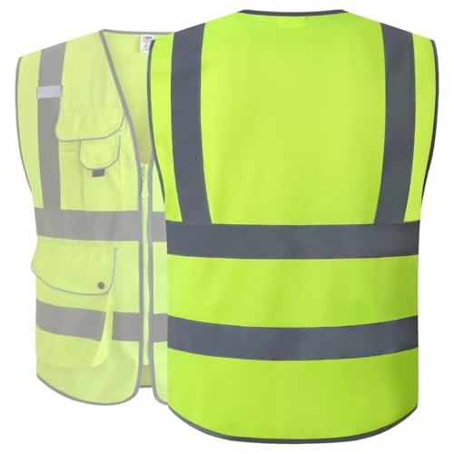 JKSafety 20 Pack Safety Vest for Men Women Reflective JK156 Yellow M - color: 156-yellow, size: Medium
