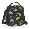 Clastyle Car Insulated Kid Lunch Bag for Boy Lunch Box, Black Truck - color: Black Construction Car