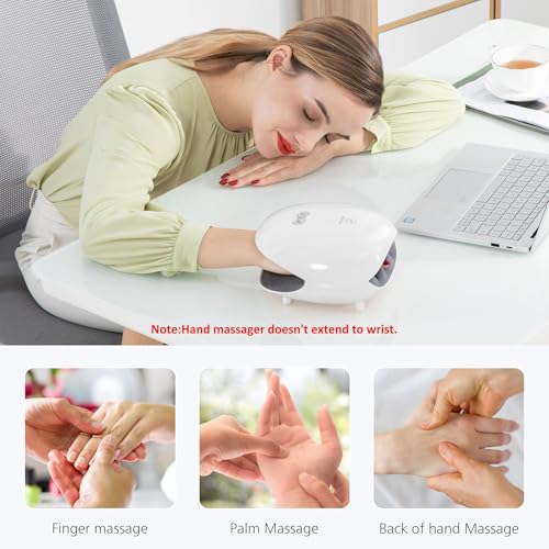 COMFIER 2026 FSA Wireless Hand Massager with Heat,3 Levels Compression & Heating, Rechargeable Hand Massager Machine for Carpal Tunnel, HSA Store Eligible Items, Gift for Men Women - color: White