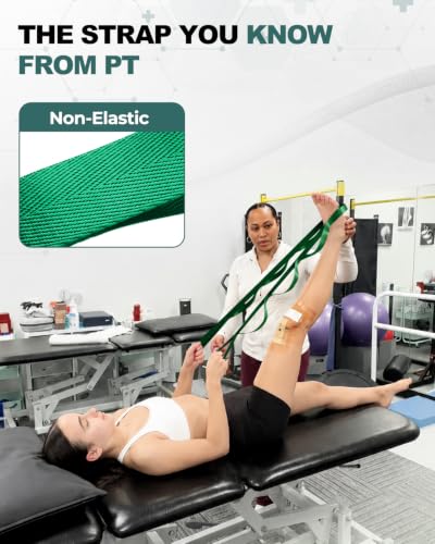 Trideer Stretching Strap with Loops, Yoga Strap, Stretch Bands for Exercise - color: Emerald Green/75"x1"