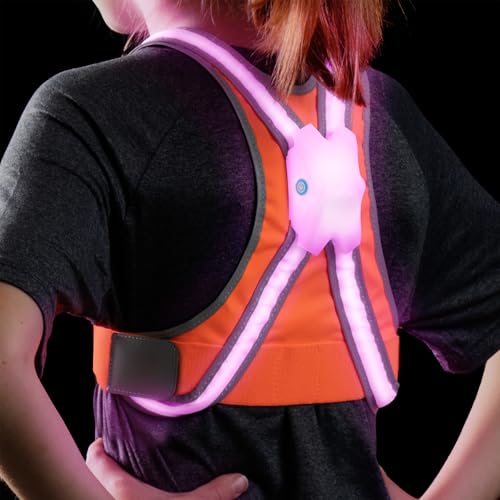 noxgear TracerJr - Child Illuminated and Reflective Safety Vest - Durable, Highly Adjustable - for Biking or Outdoor Play - size: Large