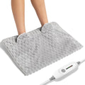 Electric Heated Foot Warmer Soft Flannel Foot Heater with 2h Auto Off & 3 Heat Levels Full Body Use Heating Pad for Feet, Abdomen, Cramps, Pain Relief Pocket Design 16" x 22" Light Grey - color: Light Grey