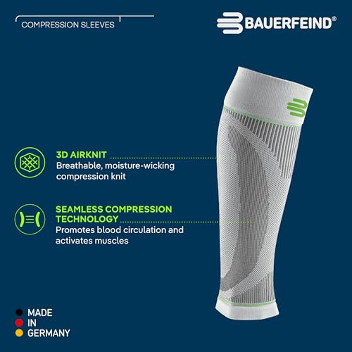 Bauerfeind Sports Compression Lower Leg Calf Sleeves (1 Pair) - Improved Circulation, Airknit Fabric Breathable, Washable - color: Navy, size: Large/Long