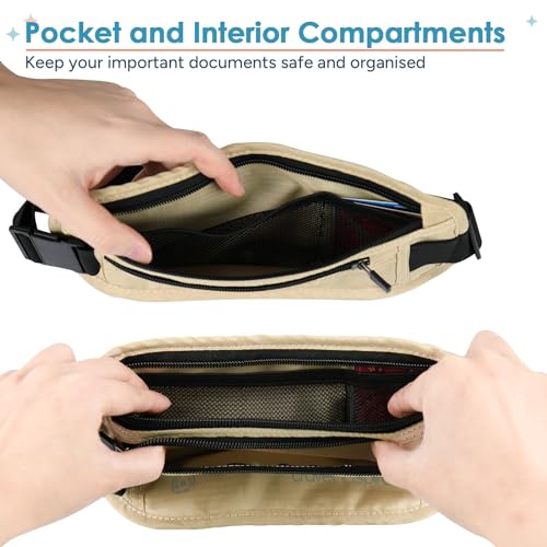 travel inspira RFID Blocking Hidden Money Belt - color: Khaki