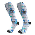 FREEHOTU Compression Knee High Socks for Women/Men Circulation 15-20 Mmhg - color: Anesthesia Pattern
