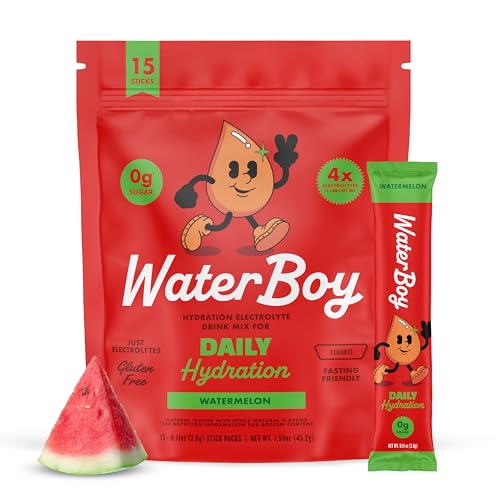WaterBoy Daily Hydration, Sugar Free Electrolytes (Watermelon (15ct))
