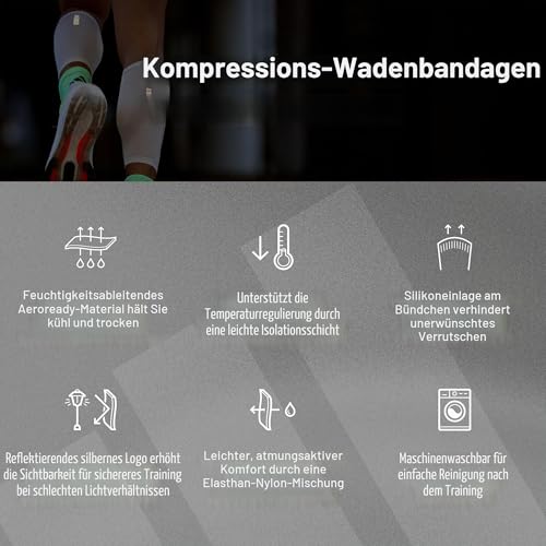 adidas Compression Calf Sleeve - color: White, size: Large/X Large