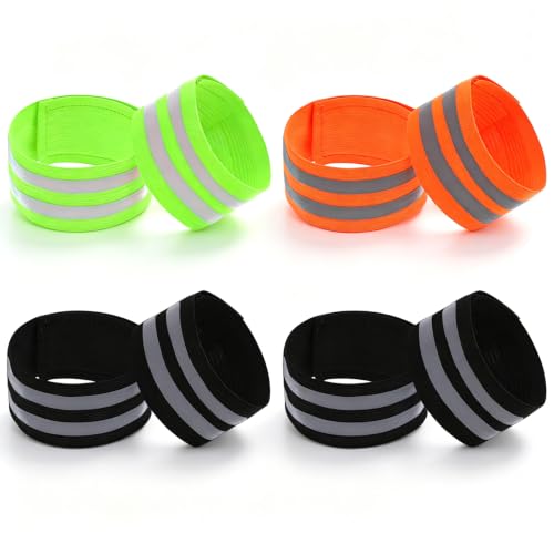 Tucnoeu 8pcs Elastic Ankle Strap,Cycling Reflective Ankle Band for Clothing