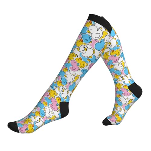 Compression Socks Women and Men 15-20mmHg-Circulation Support Socks for Athletic Running Cycling - color: Duck