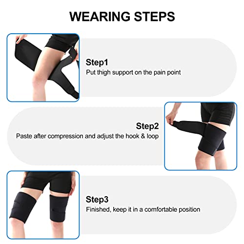 supregear Thigh Wrap Support, Hamstring Quad Wrap, XL - color: Black, size: XL