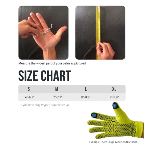 ReflecToes Reflective Winter Running Gloves, Hi Vis Neon Traffic Gloves Men - color: Yellow, size: X-Small