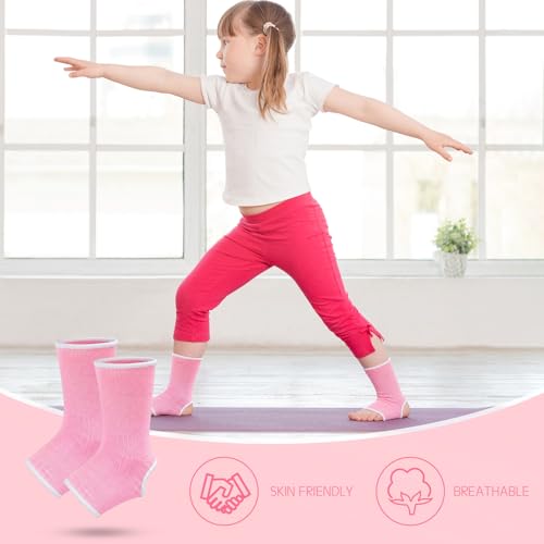 Haysandy 4 Pcs Kids Ankle Brace Support, Pink, 5-10 Years - color: Pink, size: 5-10 Years