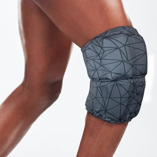 HurtSkurt® Premium Ice Therapy Sleeve – Blackout Medium – Stretch-Fit Wearable Cold Compression Wrap for Knee, Leg, Elbow & Ankle Recovery, Durable, Machine Washable, Stays Cold Longer - color: Blackout, size: Medium