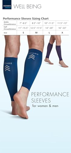 Sigvaris Performance Compression Calf Sleeves, 20-30mmHg - color: Blue, size: Medium