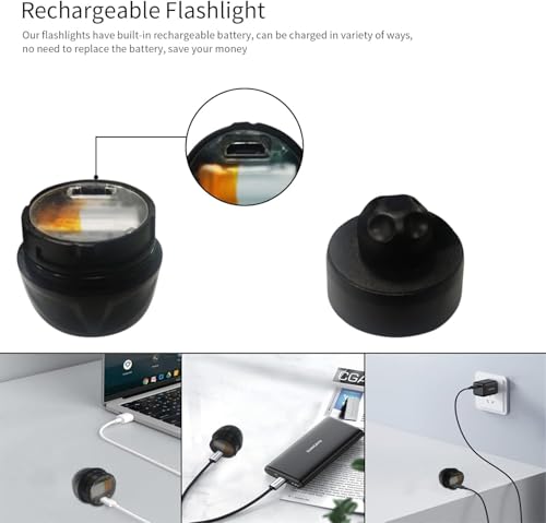 Vergissm Rechargeable Headlights Compatible with Croc, 2 PCs LED Flashlight, Waterproof Hands Free Flashlights with 3 Lighting Modes, Novelty Clog Lights for Camping, Dog Walking (White) - color: White