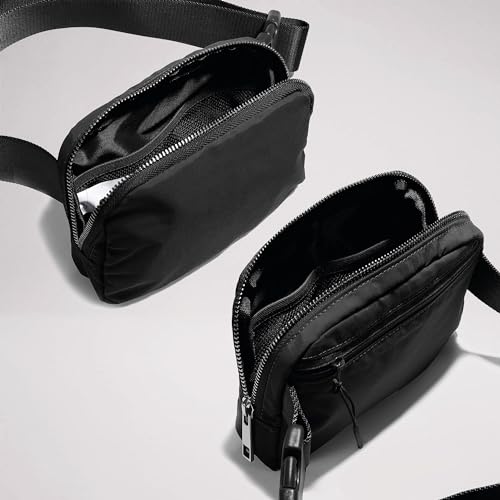 YOSHUYUKI Fanny Pack Crossbody Bag Trendy Waterproof Small Sling Cross Body Purse for Women Men Fashion Waist Packs Mini Belt Pouch Chest Bum Hip Bag Lulu Dupes for Travel Vacation Running Black - color: Black