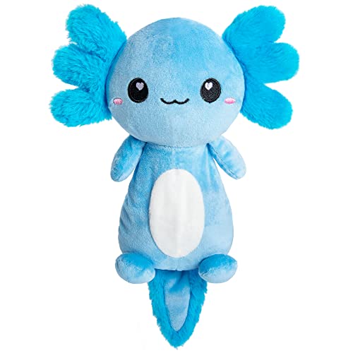 Axolotl Microwavable Stuffed Animals Unscented Heating Pad, Blue, 1.5lbs Soft Cozy Kawaii Hot and Cold Plushie Heating Pad for Women and Kids, Cute Warm Pillow Plush Gifts for Axolotl Lovers - color: Blue Axolotl