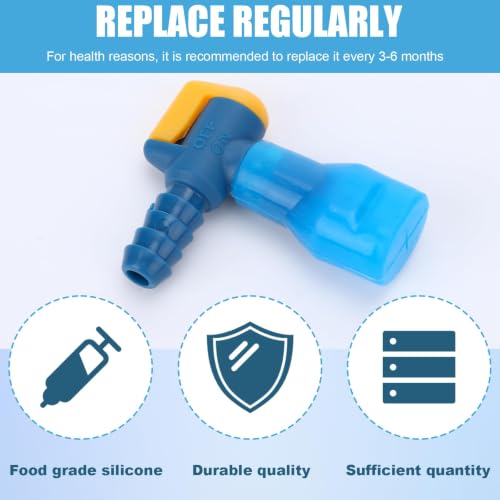 6PCS Bite Valve Replacement, Mouthpiece Replacements with 2 Shutoff Straight & Angled Hose Connector, Tube Nozzle Replacement for Hydration Bladder Backpack Water Reservoir - style: 6 Bite Valve + 2Hose Connector