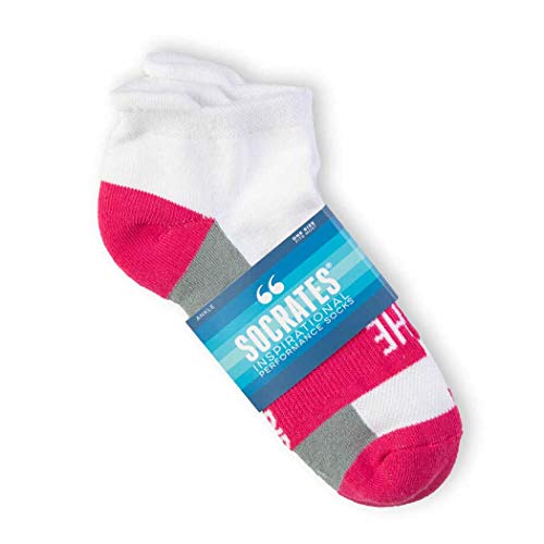Gone For a Run Motivational Ankle Running Socks - Affirmation Runners Gifts - color: She Believed She Could (Fuchsia)