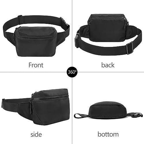 Fanny Pack Waist Belt Bag Fashion Fanny Women and Men Gift Waist Pack With Adjustable Strap For Travel Running 2L Black - color: 2L Black