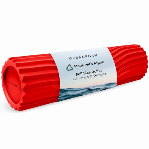Oceanfoam Tidal Roller - Muscle Massage Foam Roller for Exercise (Red) - color: Red