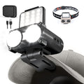 Hopedone 2-in-1 Rechargeable Headlamp & Hat Light, 800LM Clip-On Cap Light - color: Black