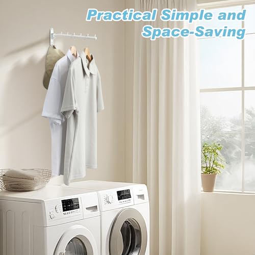 Alise Wall Mounted Clothes Drying Rack,Swivel Clothes Hanger,White,1Pcs - color: White, size: 5005J (1 Pack)
