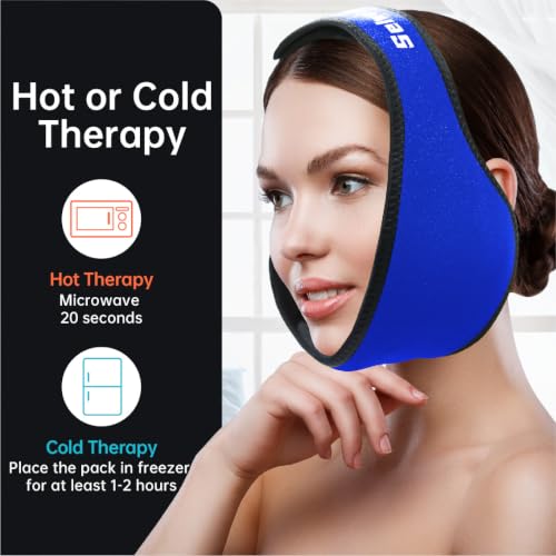 Wisdom Teeth Ice Pack Head Wrap Jaw Face Ice Pack with 4 Gel Packs - color: Royal Blue