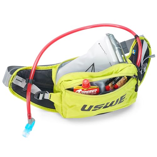 USWE Zulo Hydration Hip Pack - with Organizer and Side Pockets, Bounce Free Hip Belt (Crazy Yellow, 2L) - color: Crazy Yellow, size: 2L