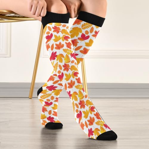 Wusikd Heartbeat Symbol Compression Socks for Women and Men Circulation Black Long Socks for Athletic Running 1 - color: Maple