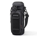 GOVO U1 Water Bottle Pouch with Zippered Hardshell Cap, Fits Up to 40oz Bottle, Molle System, Heavy Duty, Made With 100% Nylon - color: Black