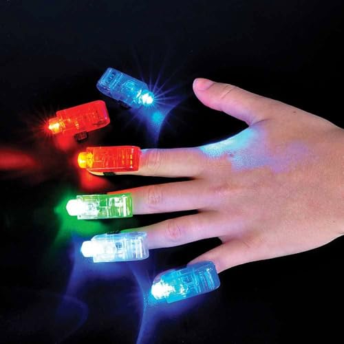 Flashing Panda FingerBeams LED Finger Ring Lights, 4 Color Flashlights Per Pack, Stocking Stuffers, Rave, Night Club, Parties, Concerts, Safety at Night, Halloween